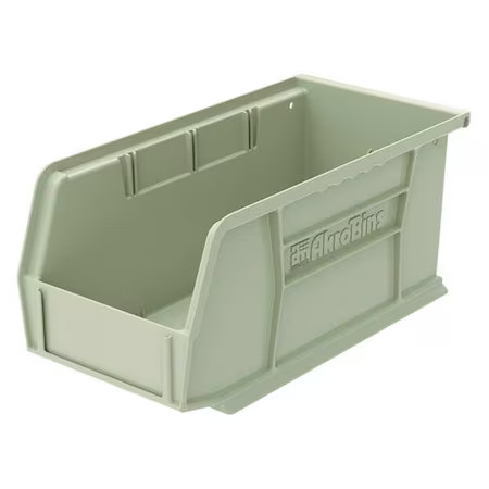 Akro-Mils 30230Stone Hang & Stack Storage Bin, Plastic, Beige, 5 In H, 5 1/2 In