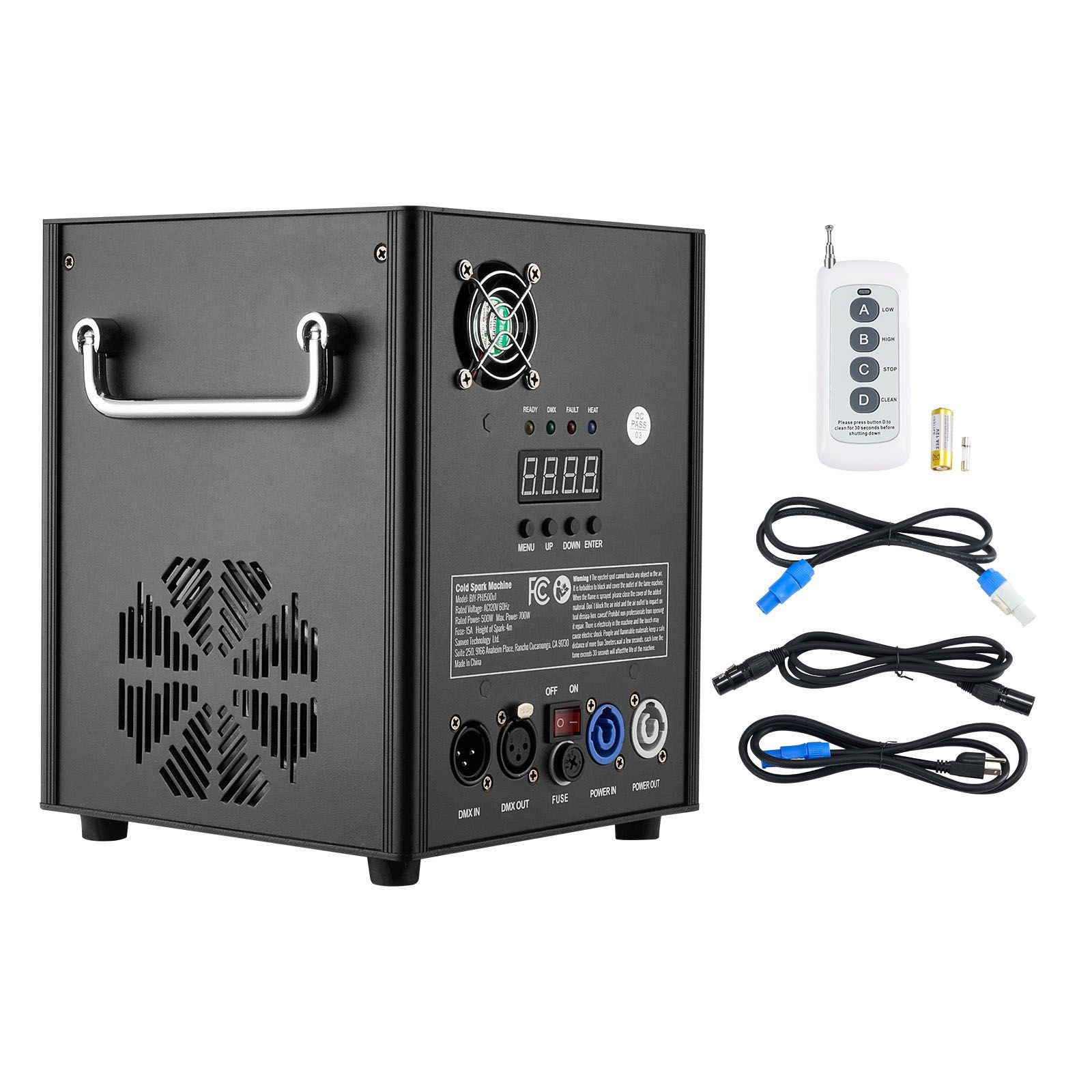 500W DMX Fireworks Controller, 6.6-13ft Adjustable Height, LED Screen
