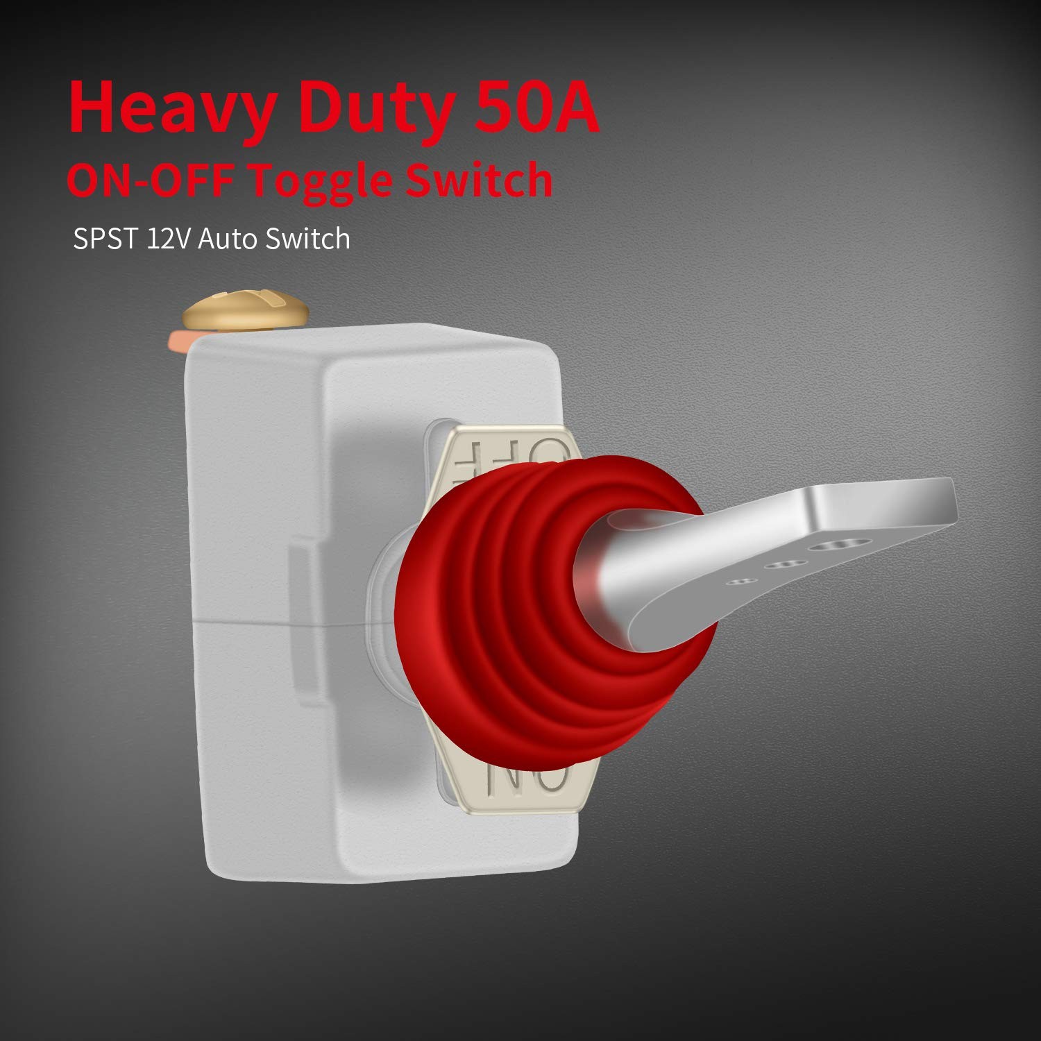 DaierTek 12V 50A Toggle Switch IP65 2-Pack