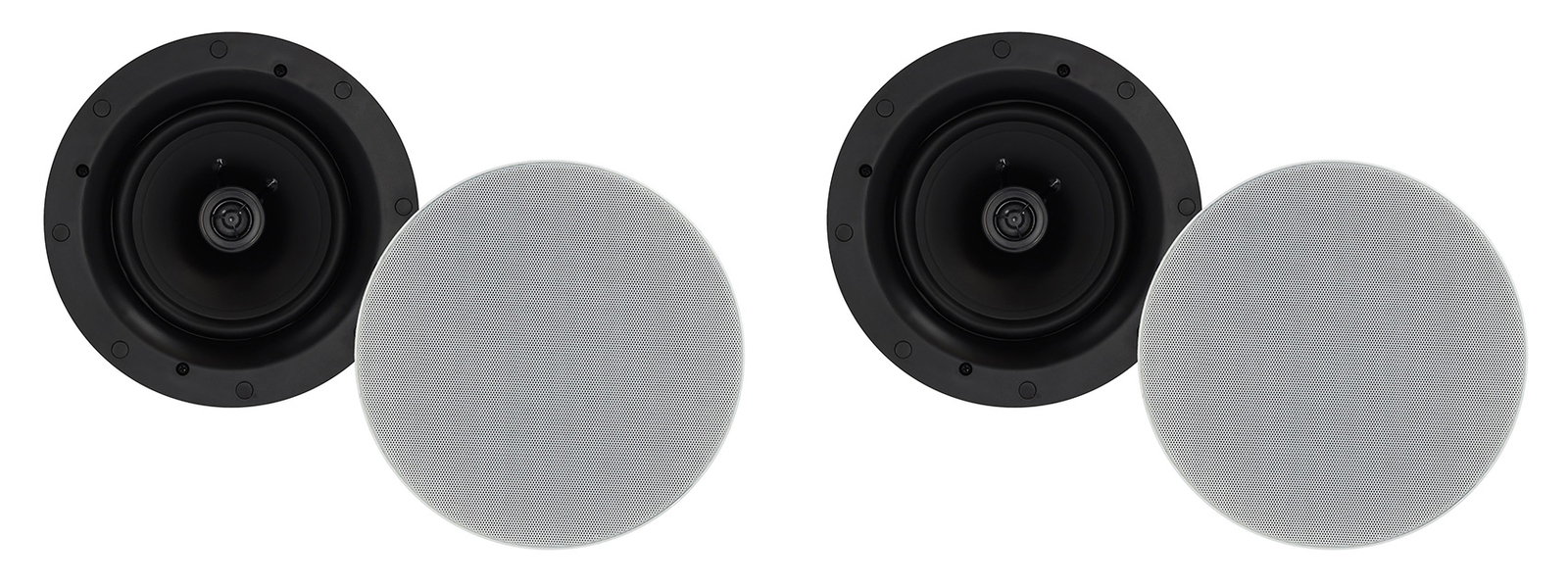 (4) Rockville ELITE C616 6.5" 16-Ohm Ceiling Speakers, Adjustable Silk Tweeter
