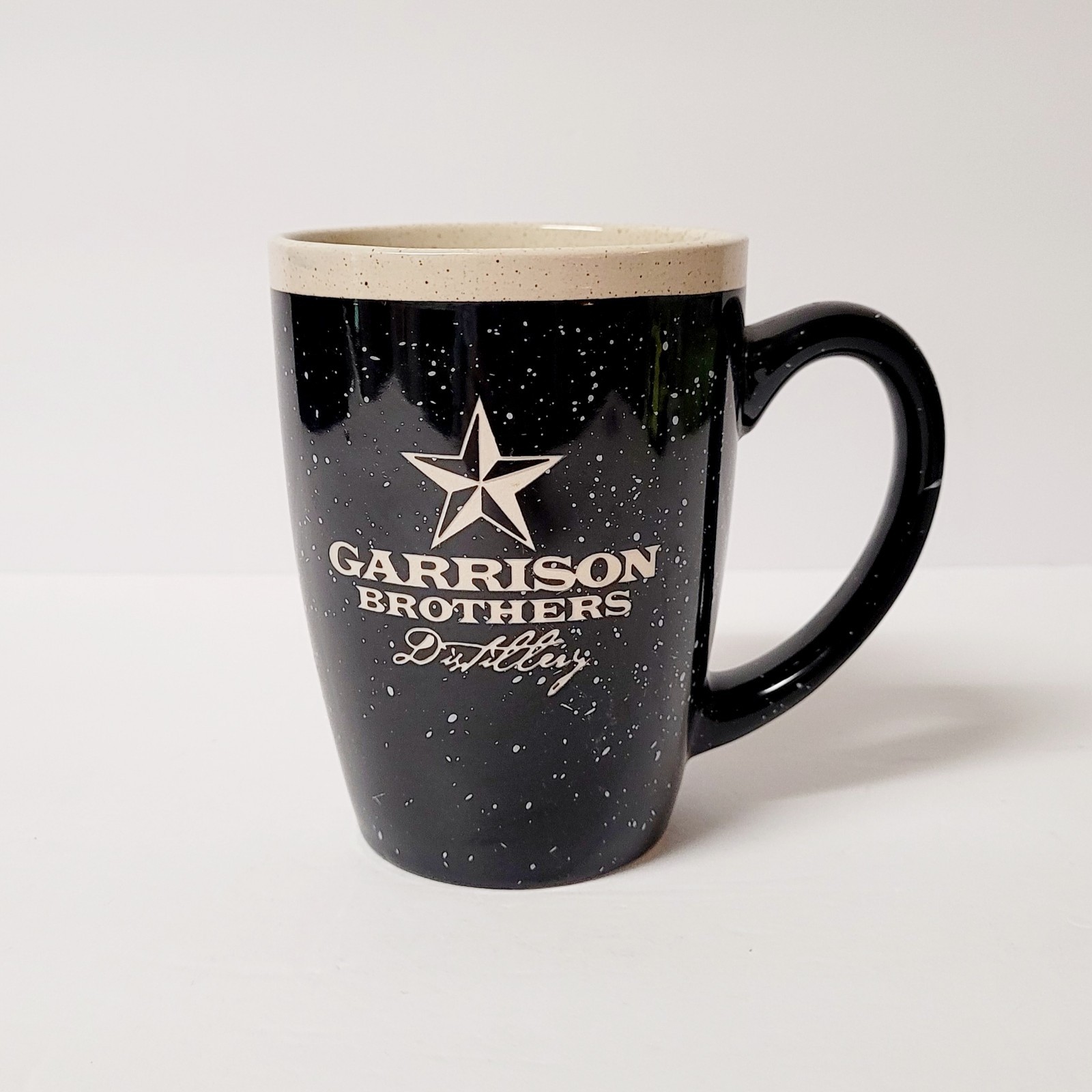 GARRISON BROTHERS Distillery Ceramic Mug Speckled Black Tan 14oz