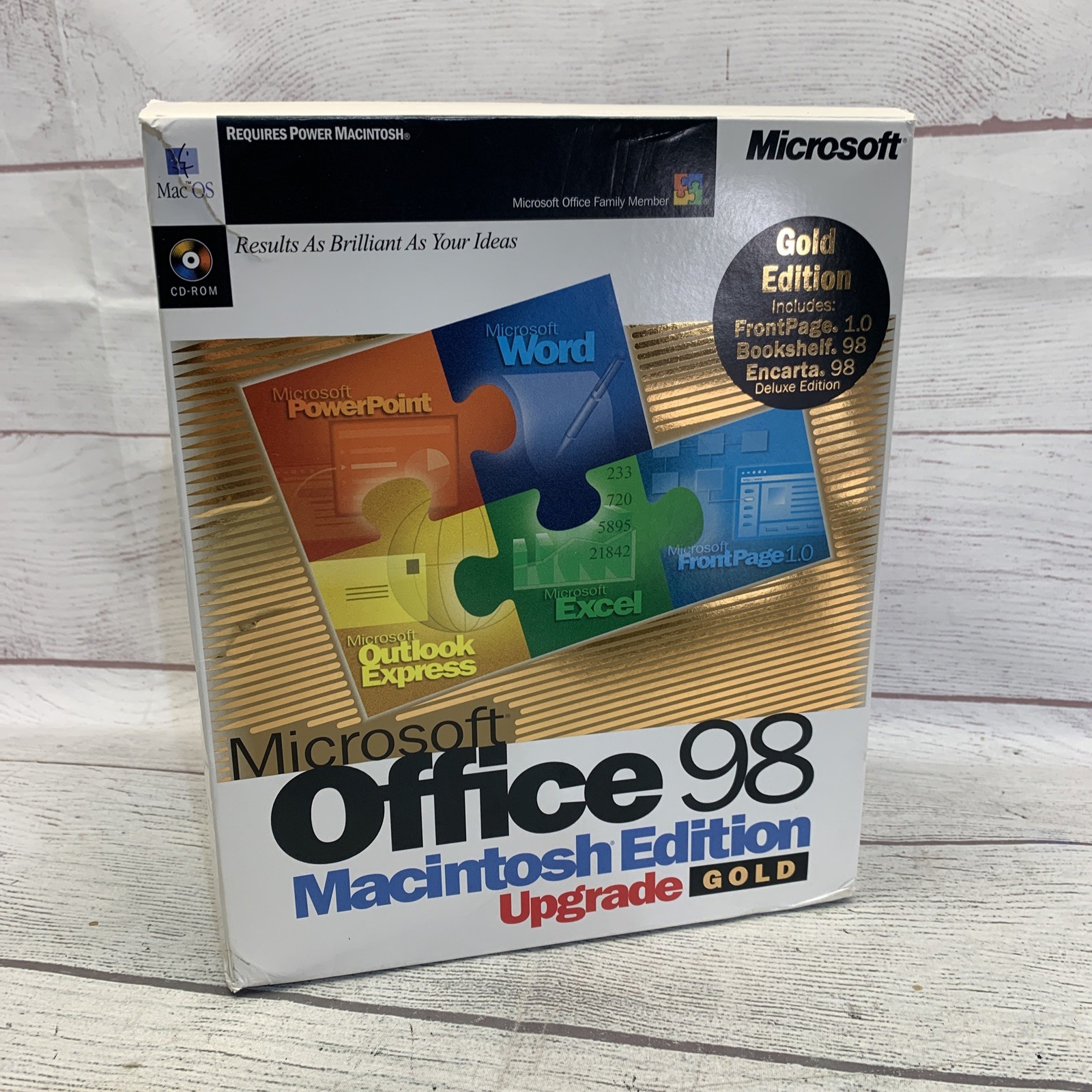 Vintage Microsoft Office 98 Macintosh Edition Upgrade Gold Edition