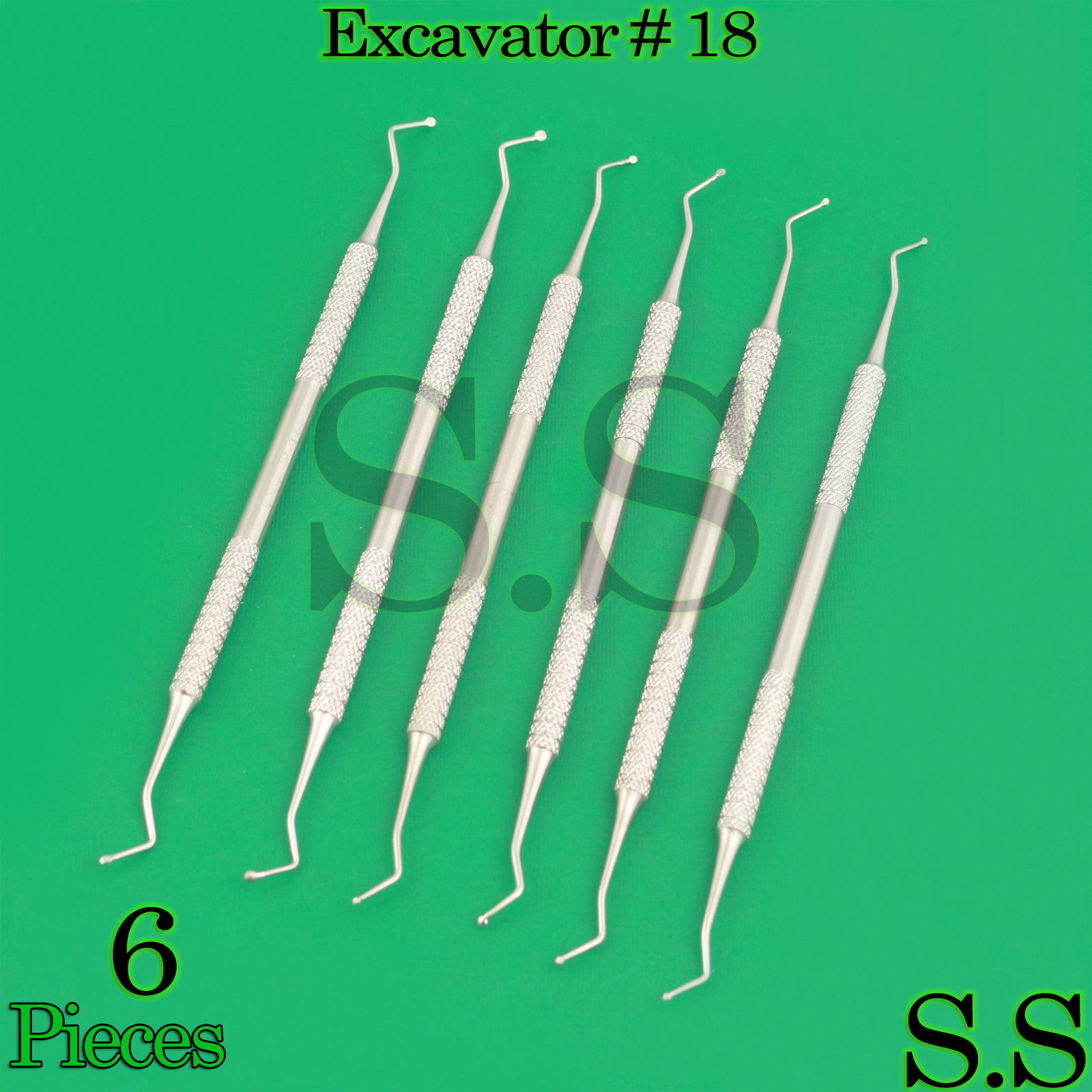 6 Excavator #18 Double Ended Dental Surgical Instruments