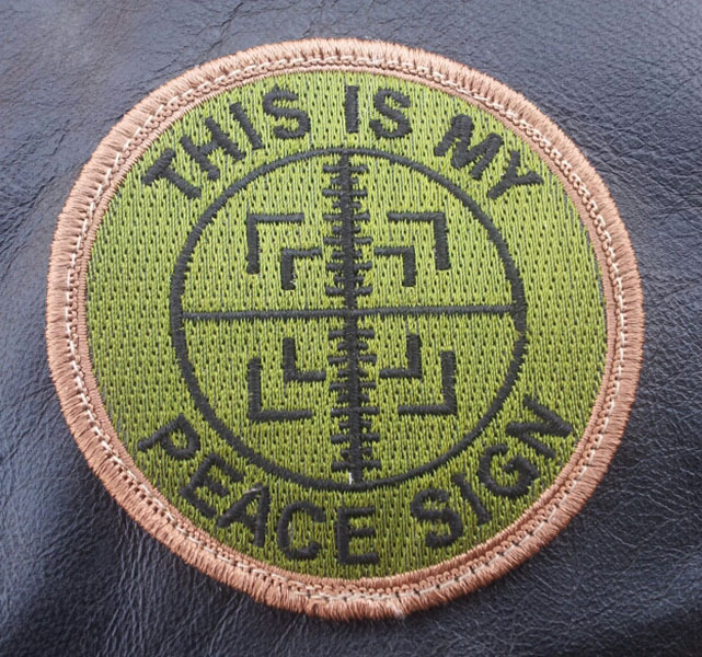 THIS IS MY PEACE SIGN Tactical Patch 3 inch embroidered HOOK PATCH