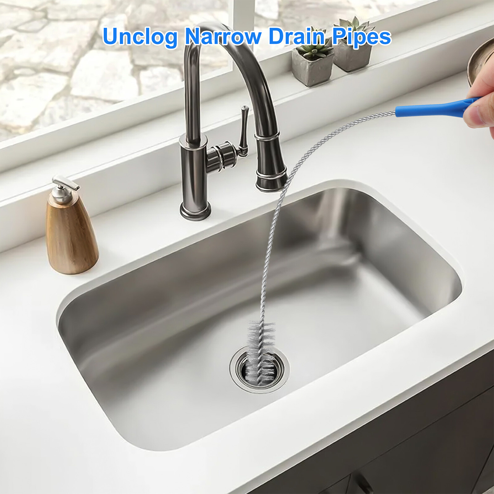 3 PCS Flexible Drain Cleaning Brush set Pipe Unclog Kit for Kitchen Sink Tools