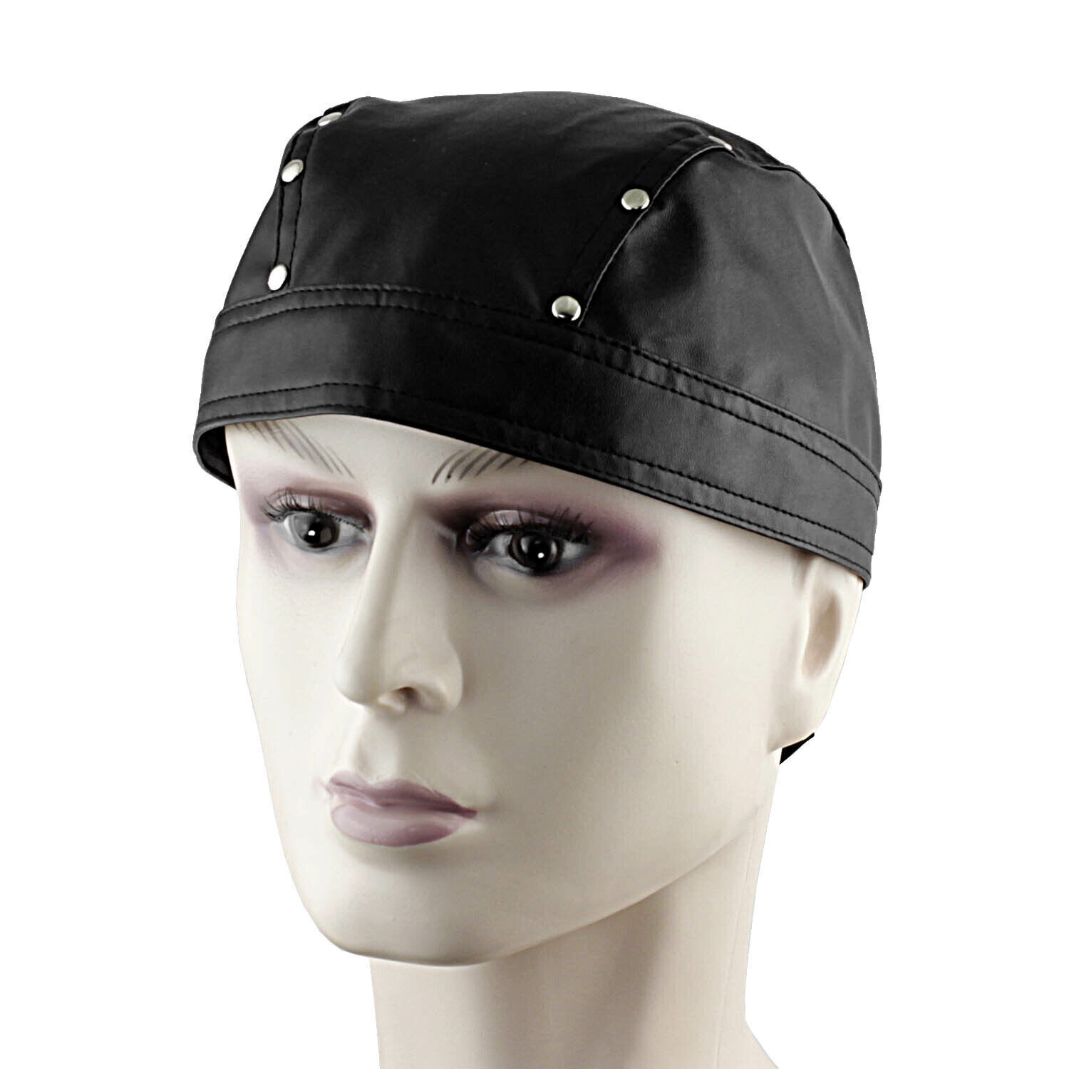 Leather Bandana Biker Doo Do Rag Headwrap Studded Mens Cap Capsmith Du Rag