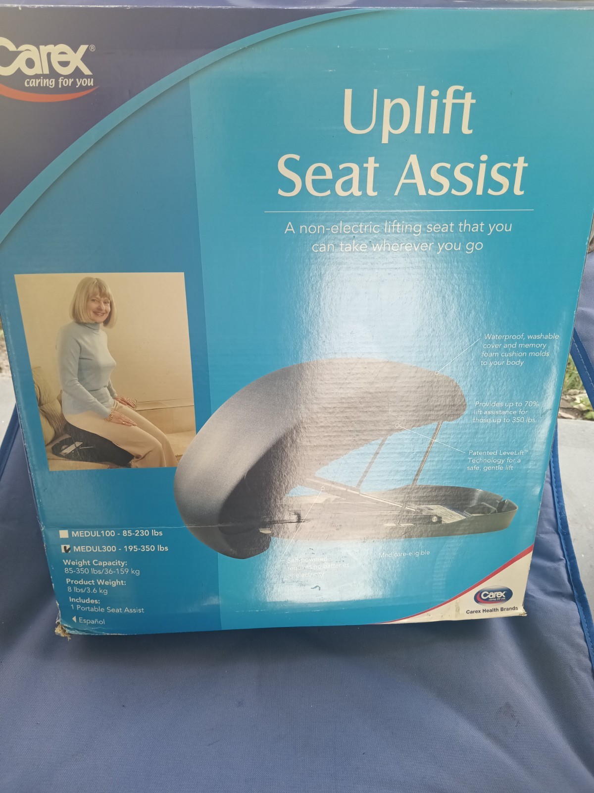 Carex Uplift Seat Assist Non-Electric Lifting Cushion MEDUL300 195-350 lbs NEW