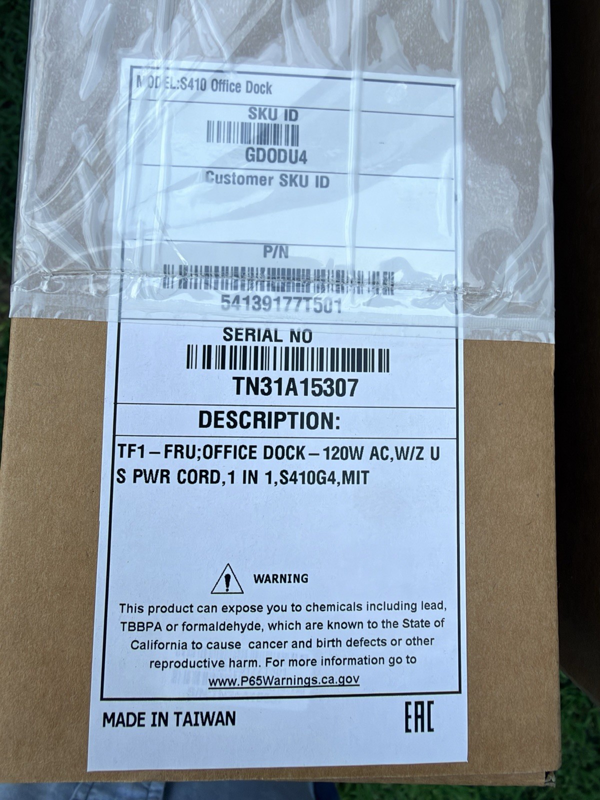 GETAC S410 Office Dock Station with 120W AC Adapter GDODU4 Genuine OEM