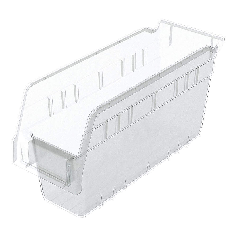 AKRO-MILS 30040SCLAR Shelf Bin,Clear,Plastic,6 in 40K450