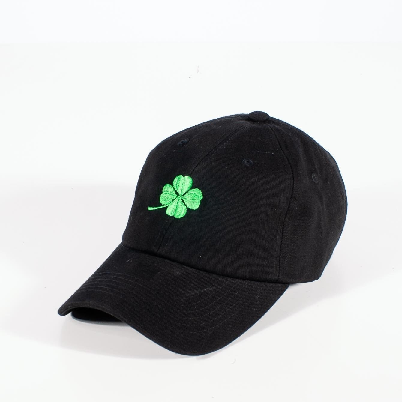 LUCKY AF (strapback cap) - dad baseball polo cotton hat - Black White Grey Red