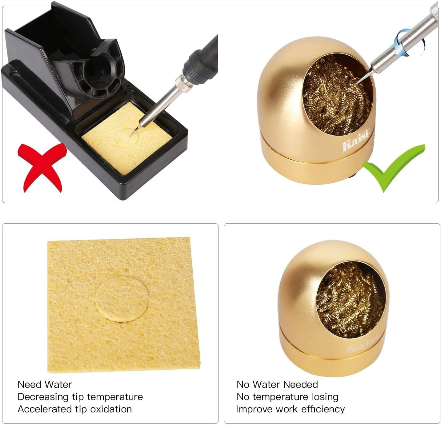 Soldering Iron Tip Cleaner Brass Solder Tip Cleaner Kit | Soft Coiled Brass w...