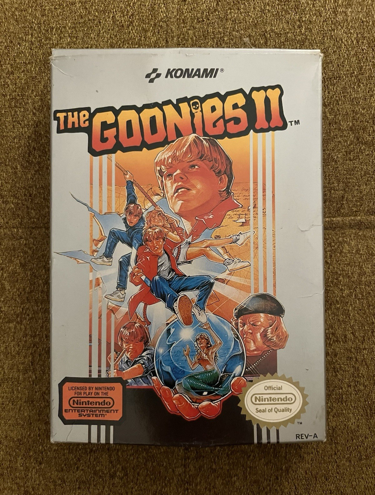 Konami The Goonies II Nintendo NES Original Game Box Case w/ Black Inner Sleeve