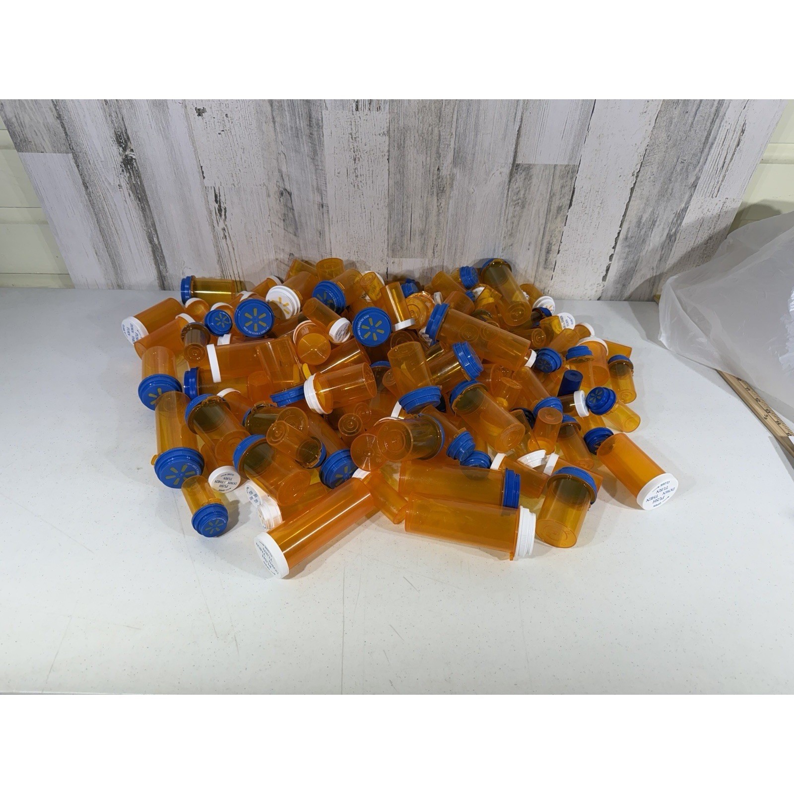 Lot of 130+ Mixed Sizes Prescription Rx Pill Bottles Empty Amber Craft Storage