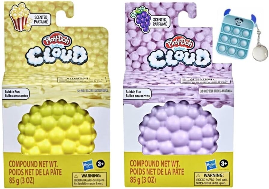 Play-Doh Super Cloud Scented - Buttery Popcorn and Grape W/ Pop it