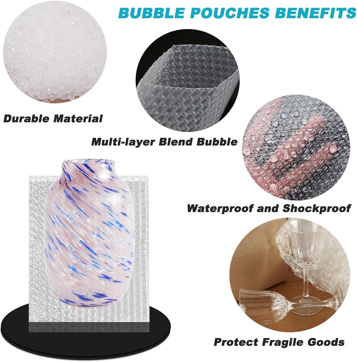 Extra Large Bubble Pouches 16x20 - 25 Pack for Protecting Dishes & Electronics