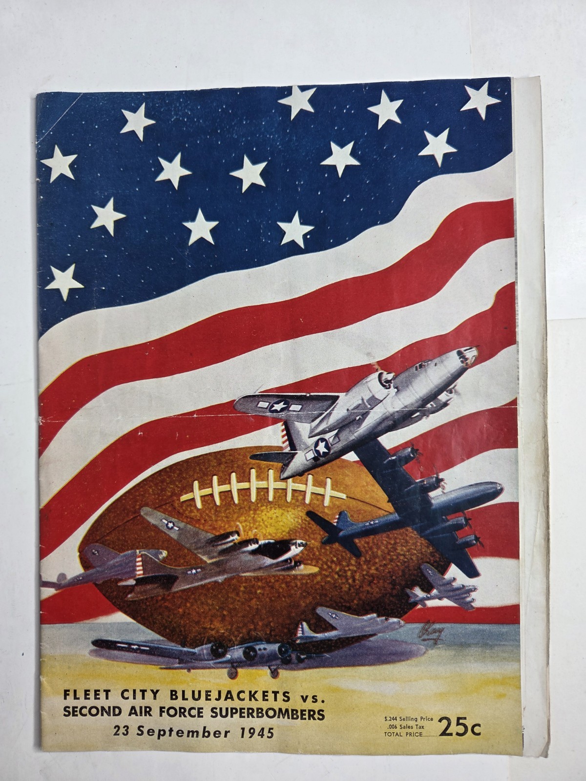 Fleet City Blue Jackets Vs 2nd Air Force Superbombers 1945 Football Program