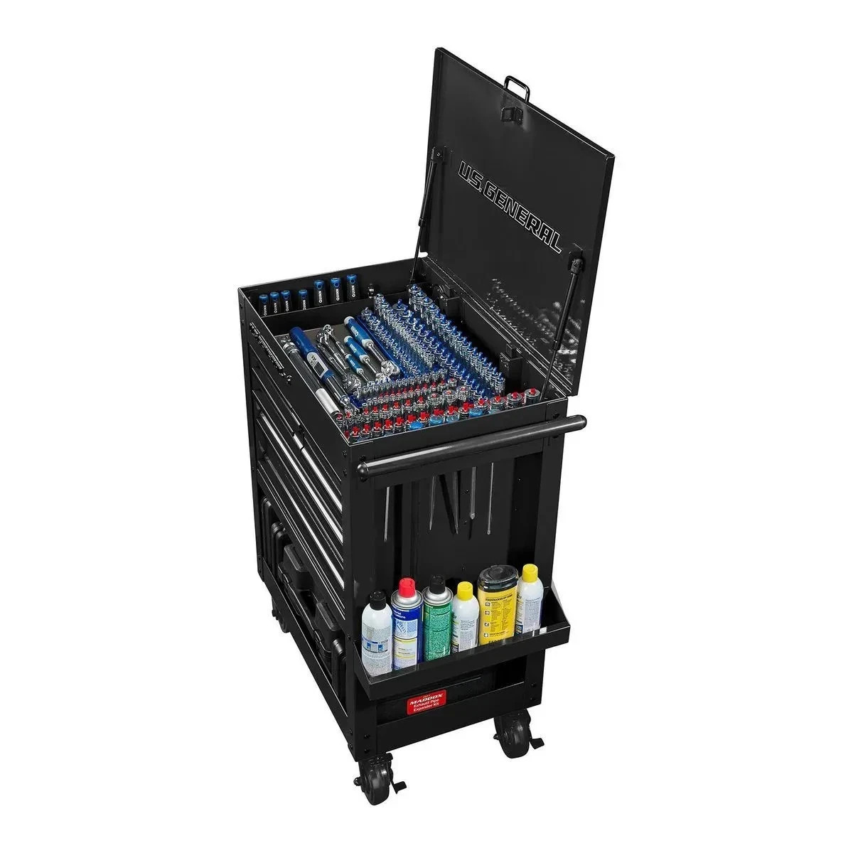 30 in 5-Drawer Mechanics Cart with Automatic Drawer Locking Feature - Black