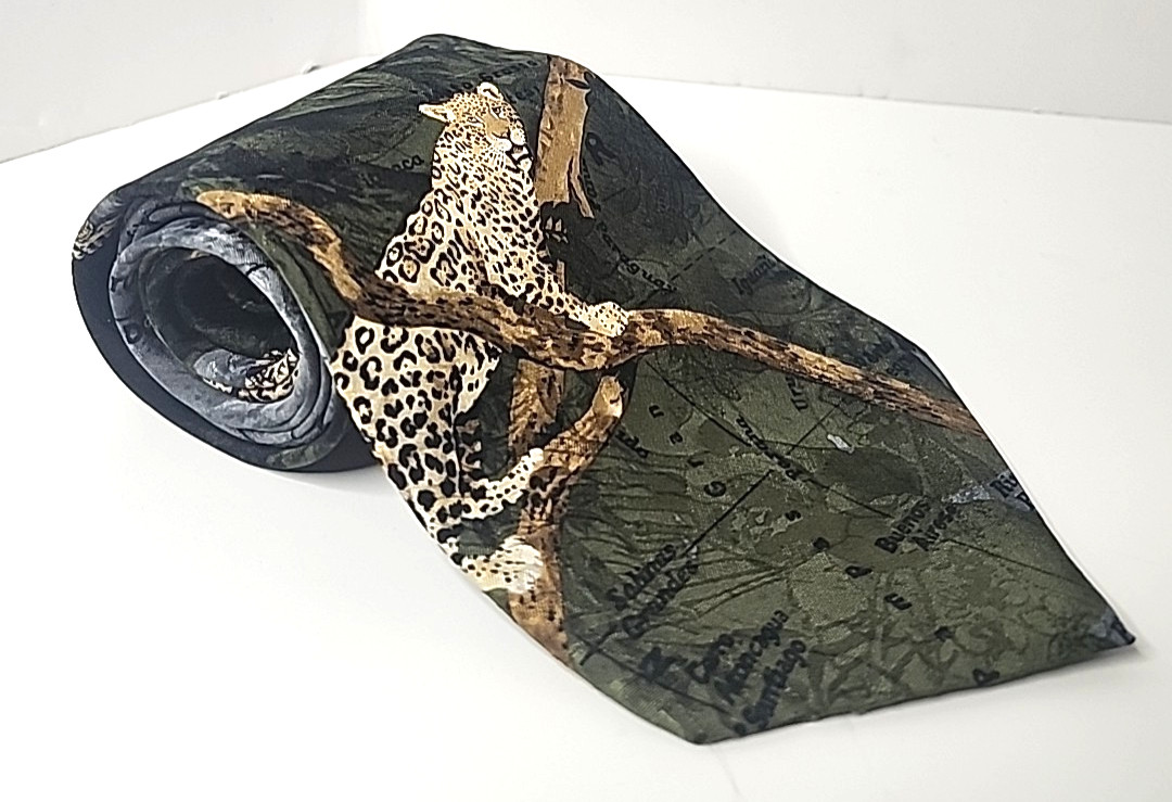 Endangered Species Silk Tie Mens South American Kingdom Cheetah Alligator