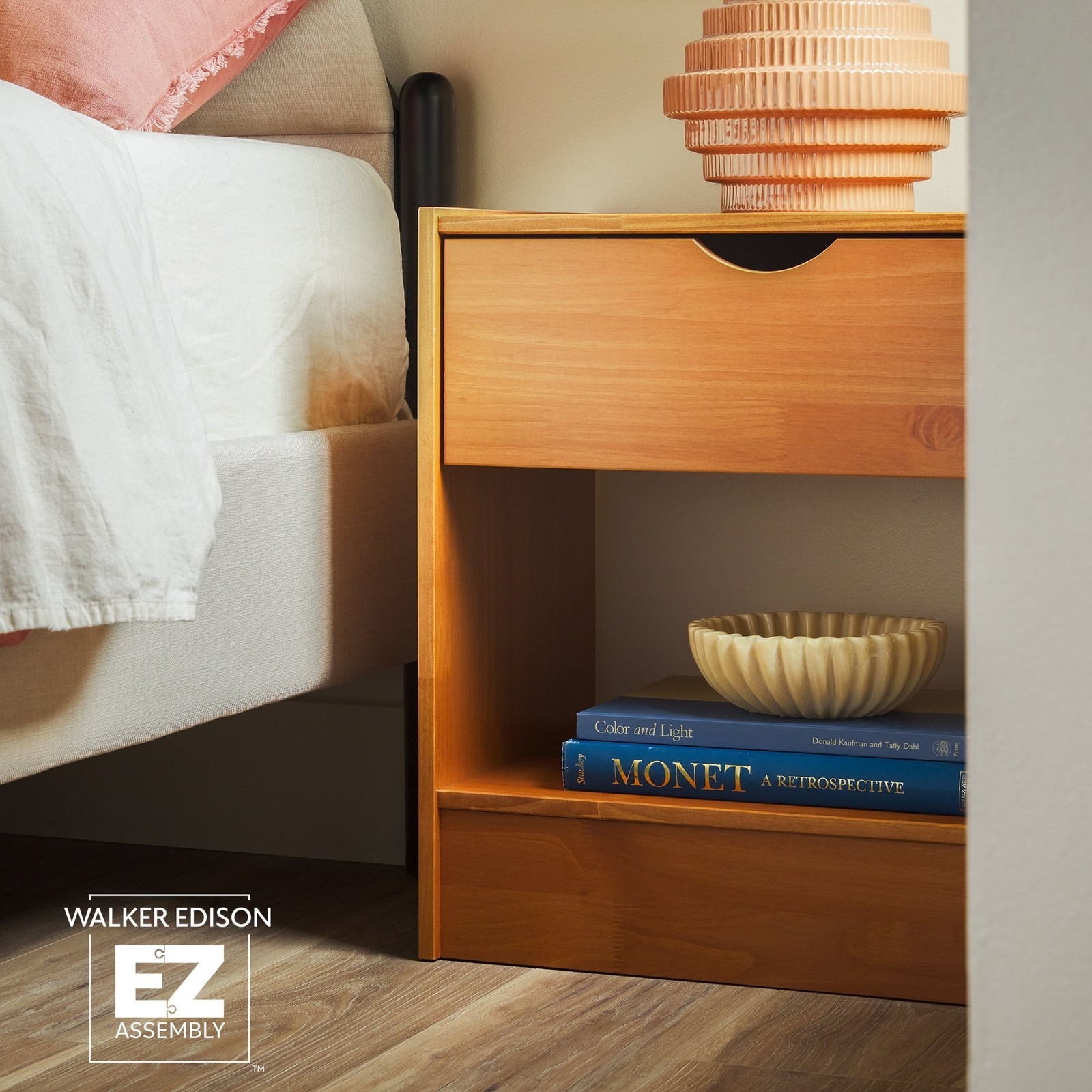 Declan 1 Drawer Nightstand Caramel Brown