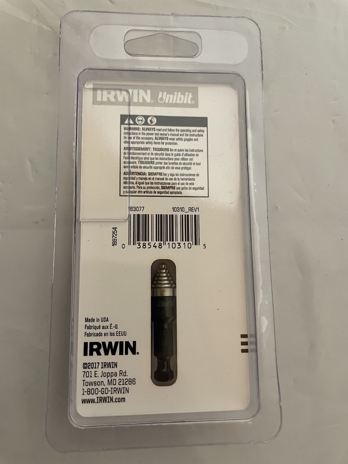 Irwin Unibit #10 (1/2”) Speed Point 10310