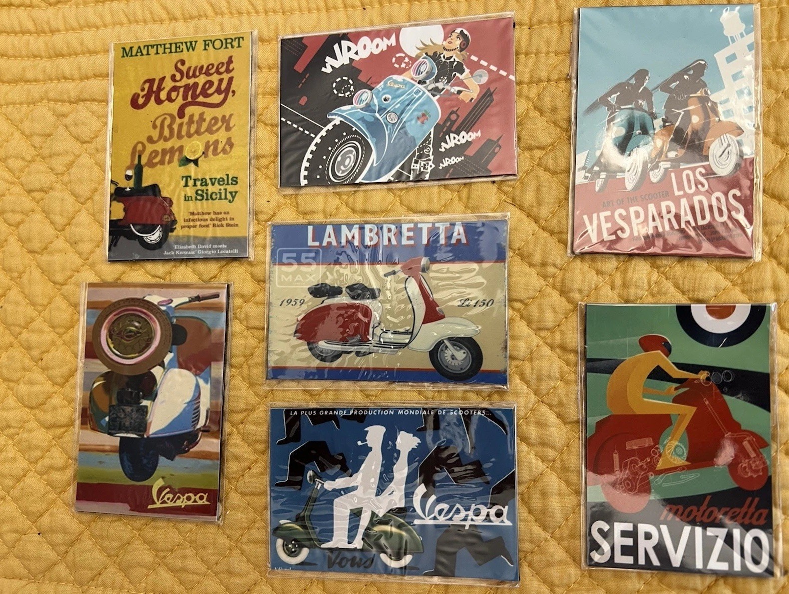 7 Vespa Motorcycle Magnets 2x3 Inch