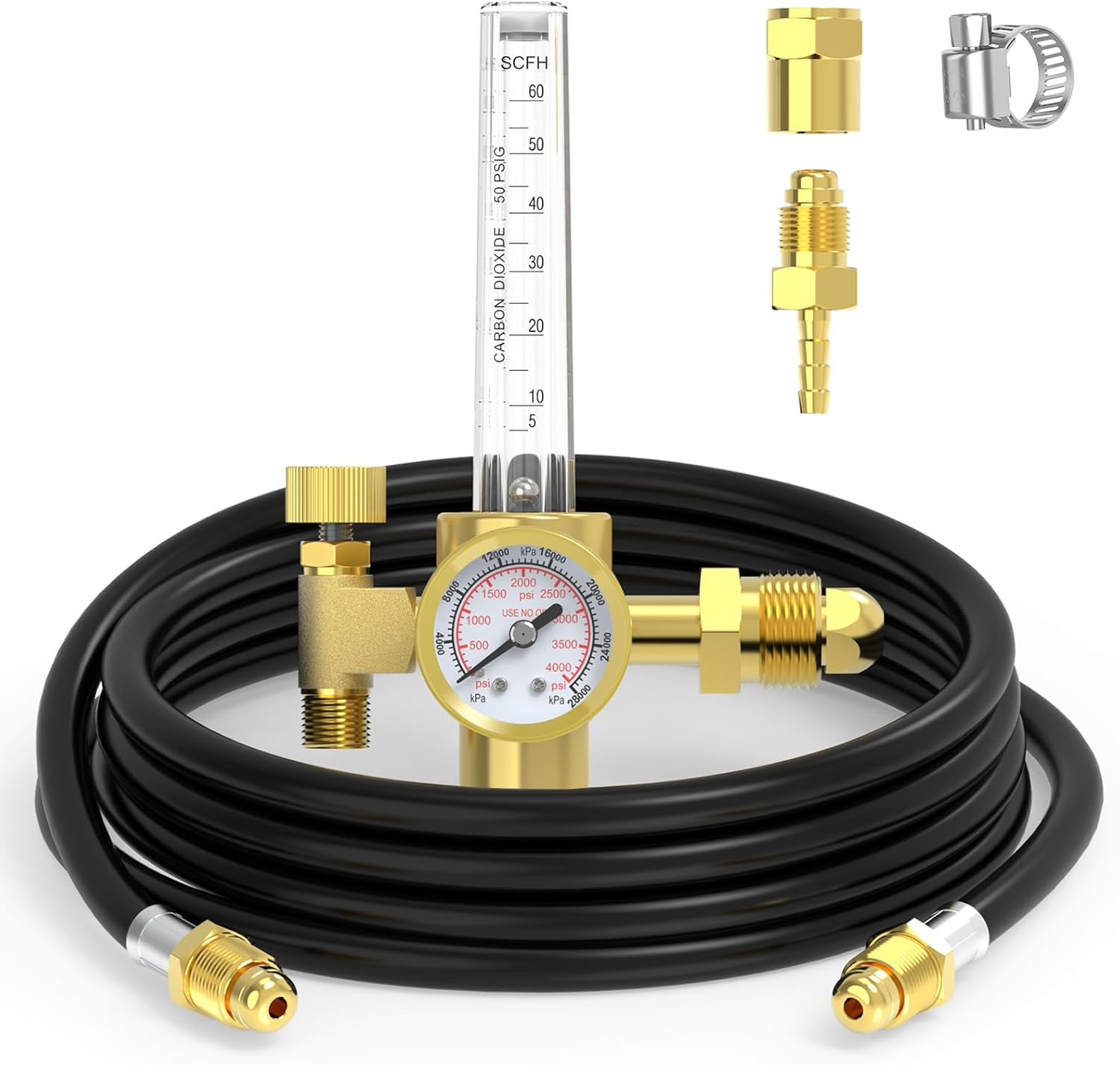 Welding Gas Flowmeter with Gas Hose, Leak-Proof Argon CO2 | Leak-Resistant Conne