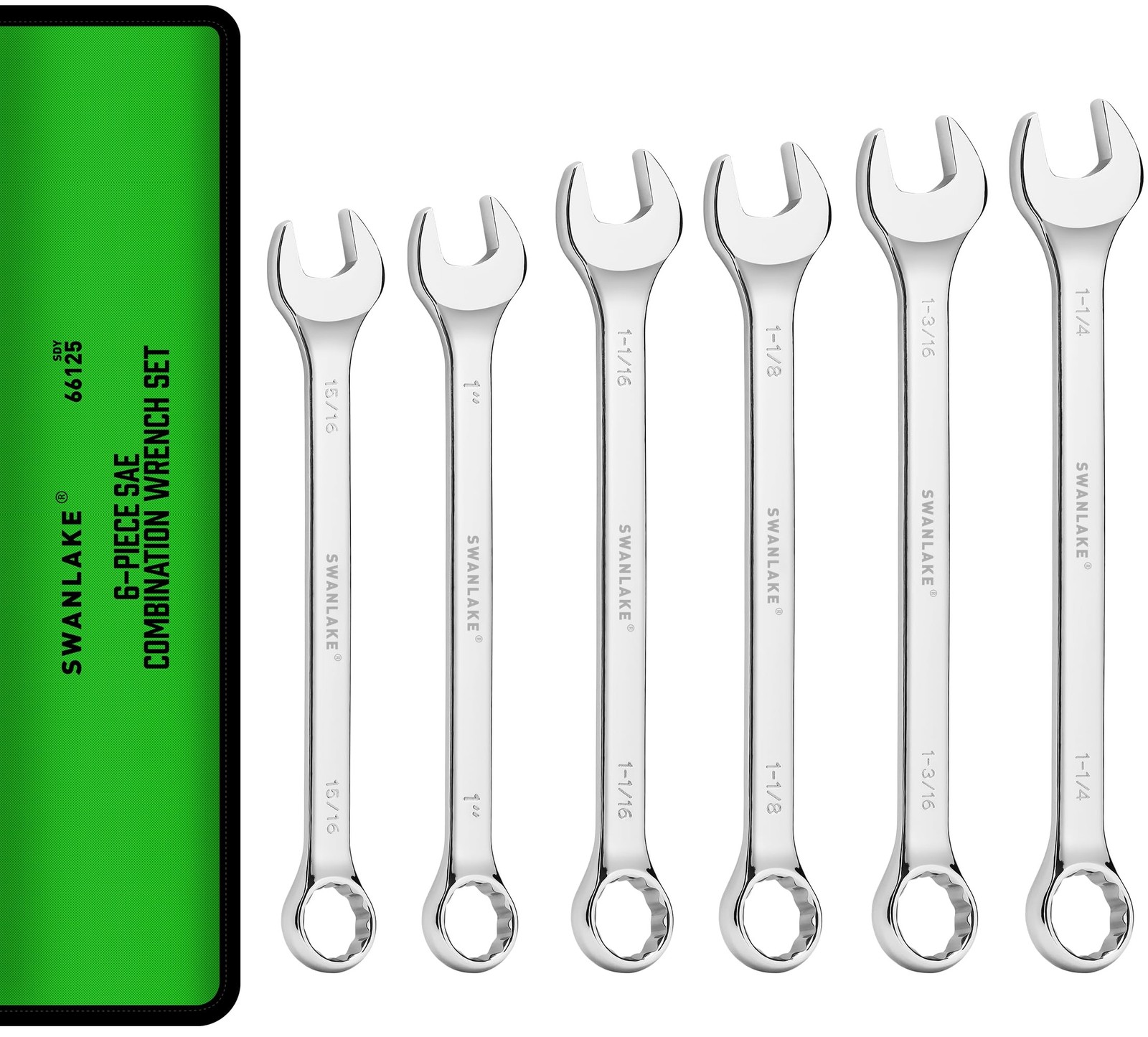 6-Piece All-Purpose Combination Wrench Set, SAE & Standard 15/16'' to 1-1/4''...