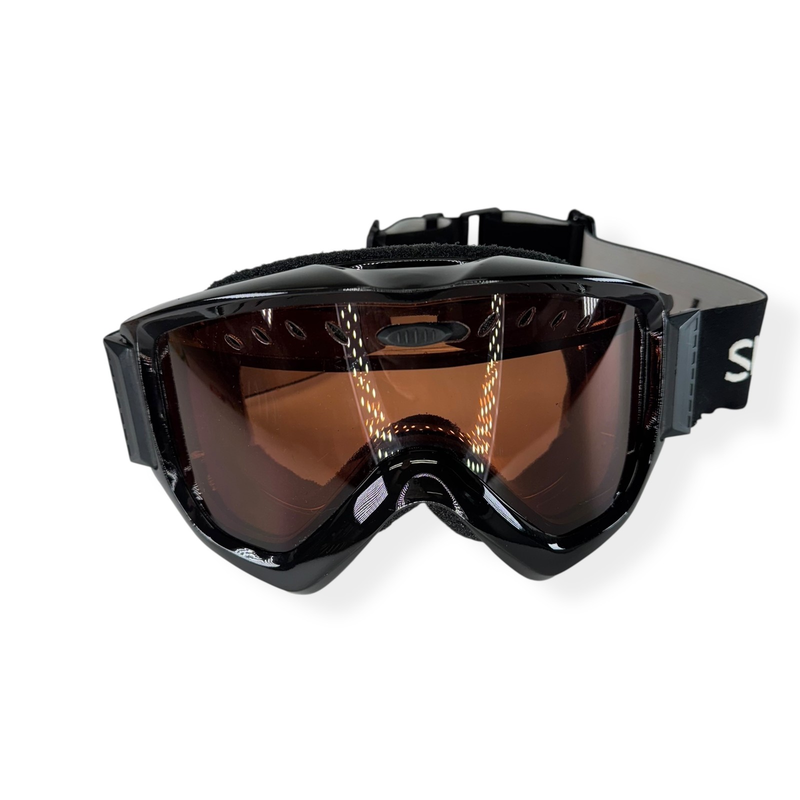 Smith Ski Snowboard Goggles Black Frame Brown Lens Adjustable Strap Adult Medium