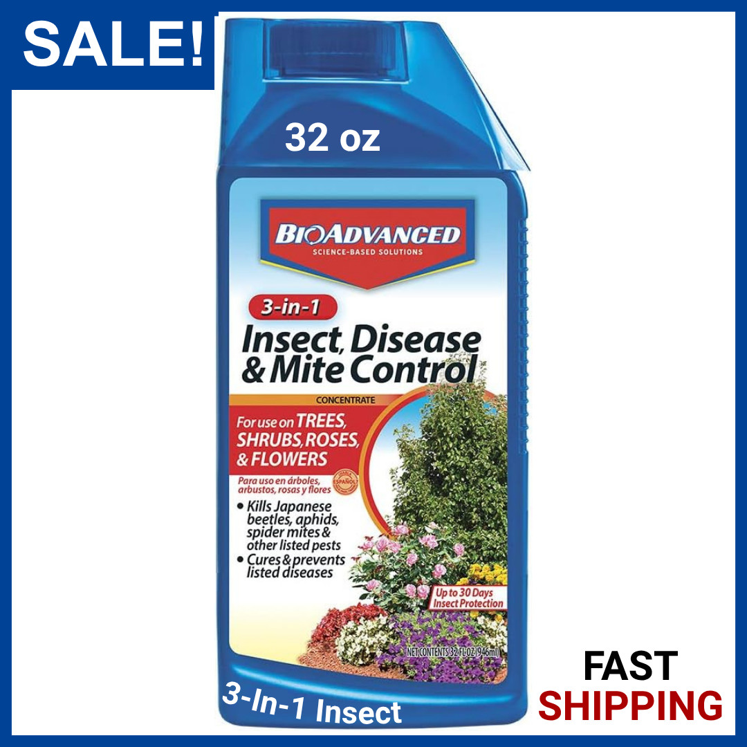32 oz BioAdvanced 3-In-1 Insect, Disease & Mite Control Tree & Shrub Concentrate
