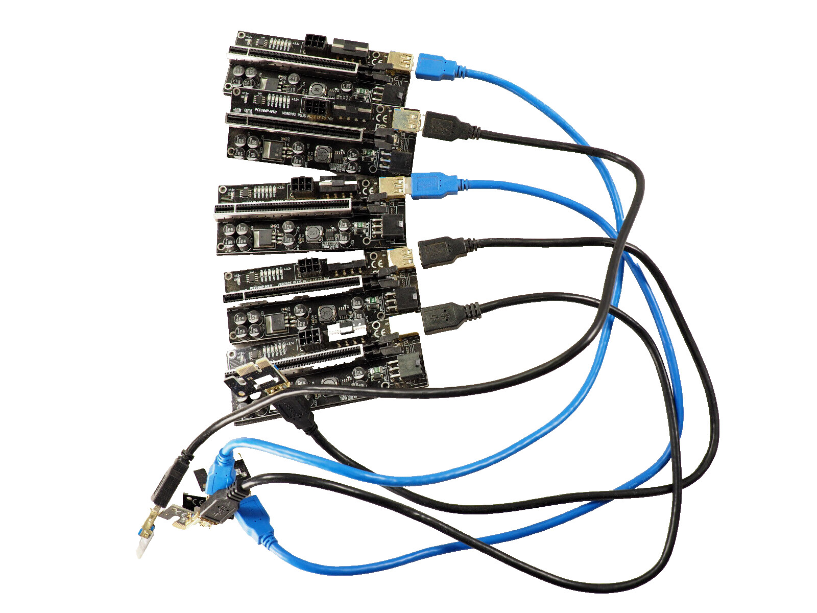 Lot x 5 PCE164P-N10 VER010S Plus PCI-E 1x To 16x Video Card/Graphics Card Risers