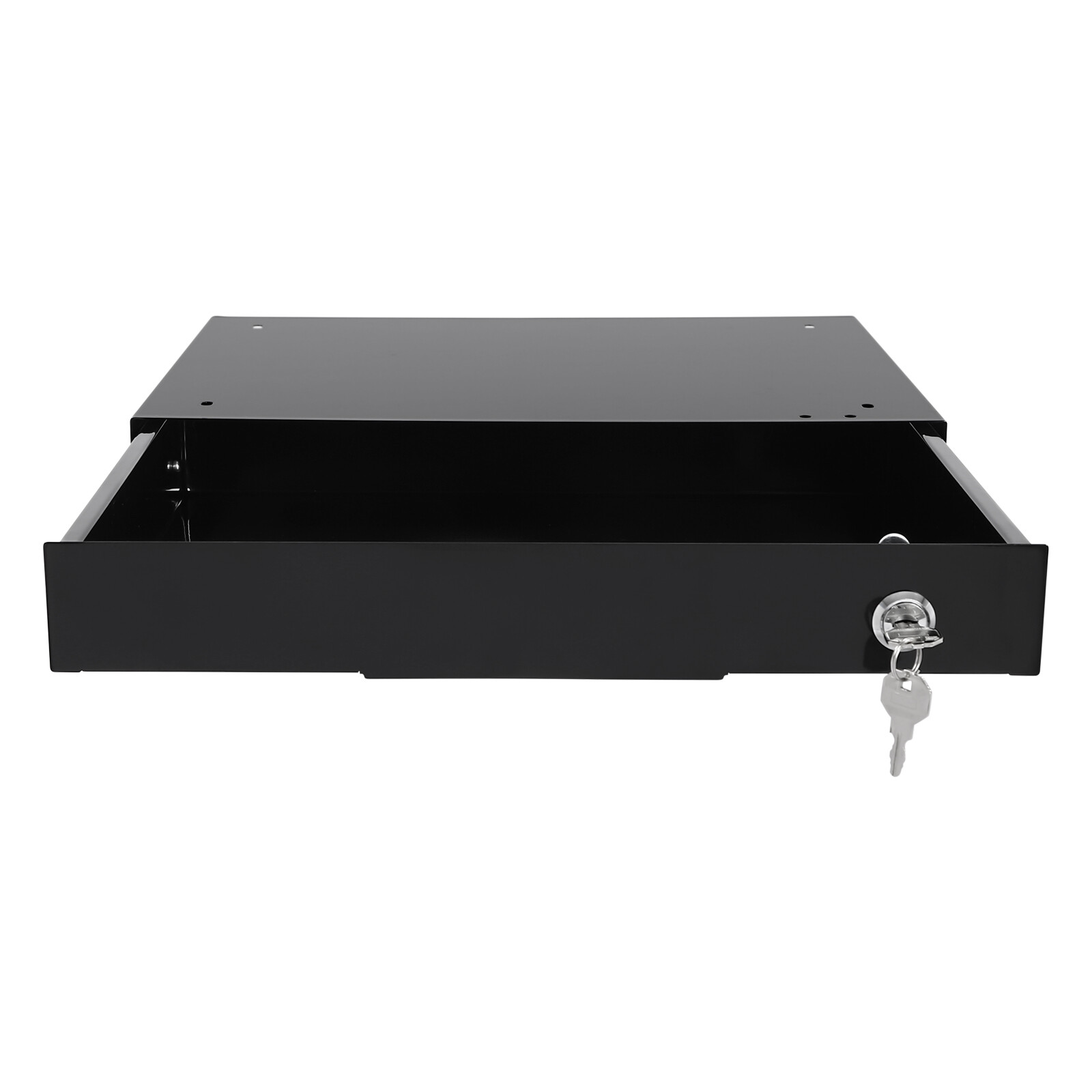 Under Desk Mounted Drawer Storage Sliding Out Tray Black Space Saver With Keys