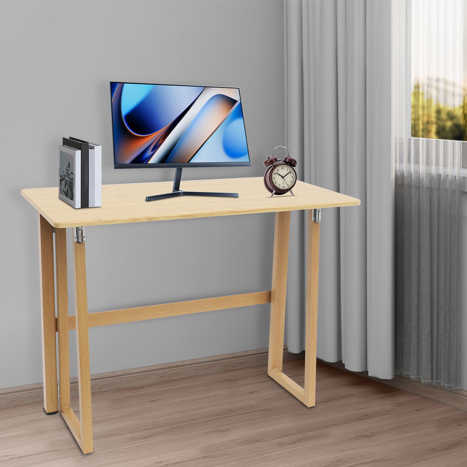 Wooden Folding Folding Table - 9.3"W x 19.3"L x 29.5"H  Heavy-Duty Writing Desk