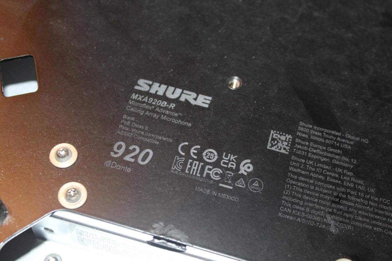 Shure 920 (MXA920B-R) Advanced Series Black Round Ceiling Array Microphone