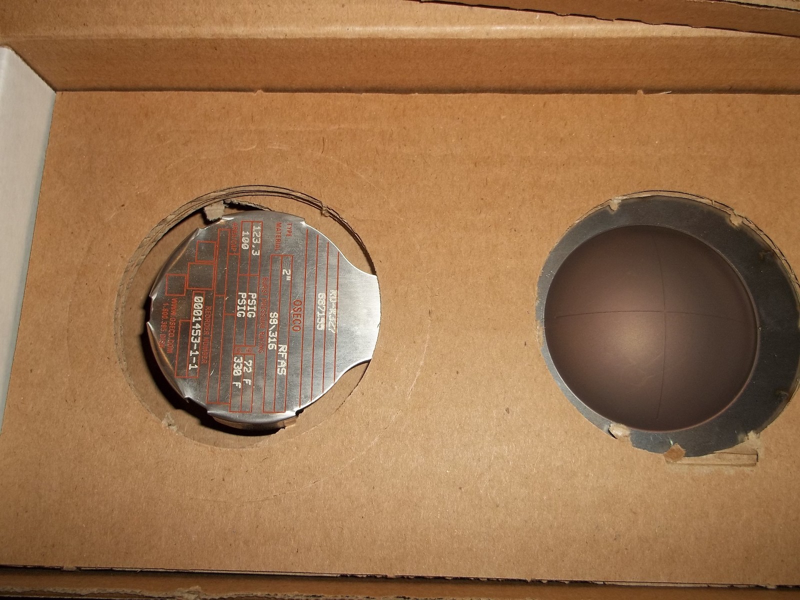 OSECO 2" SS/316 RFAS RD-R327 687155 100PSIG RUPTURE DISC DISK (FF2)