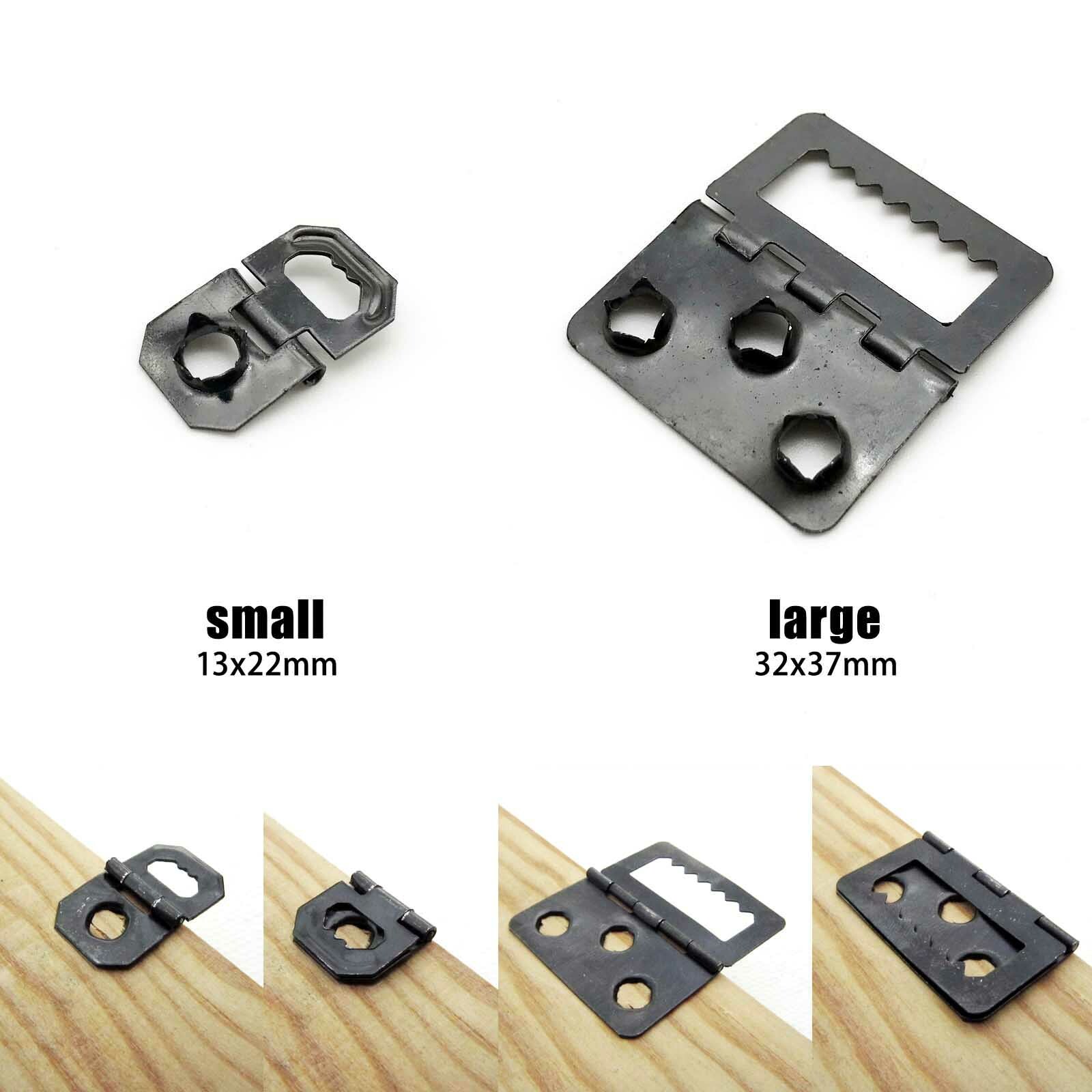 25/100pc Picture Photo Frame Board Self-fix Sawtooth Foldable Hinged Hanger Hook