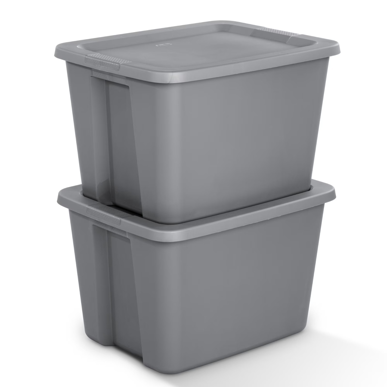 Sterilite Large Storage Bin, 18 Gallon Durable Plastic Storage Tote, Gray 8 pack