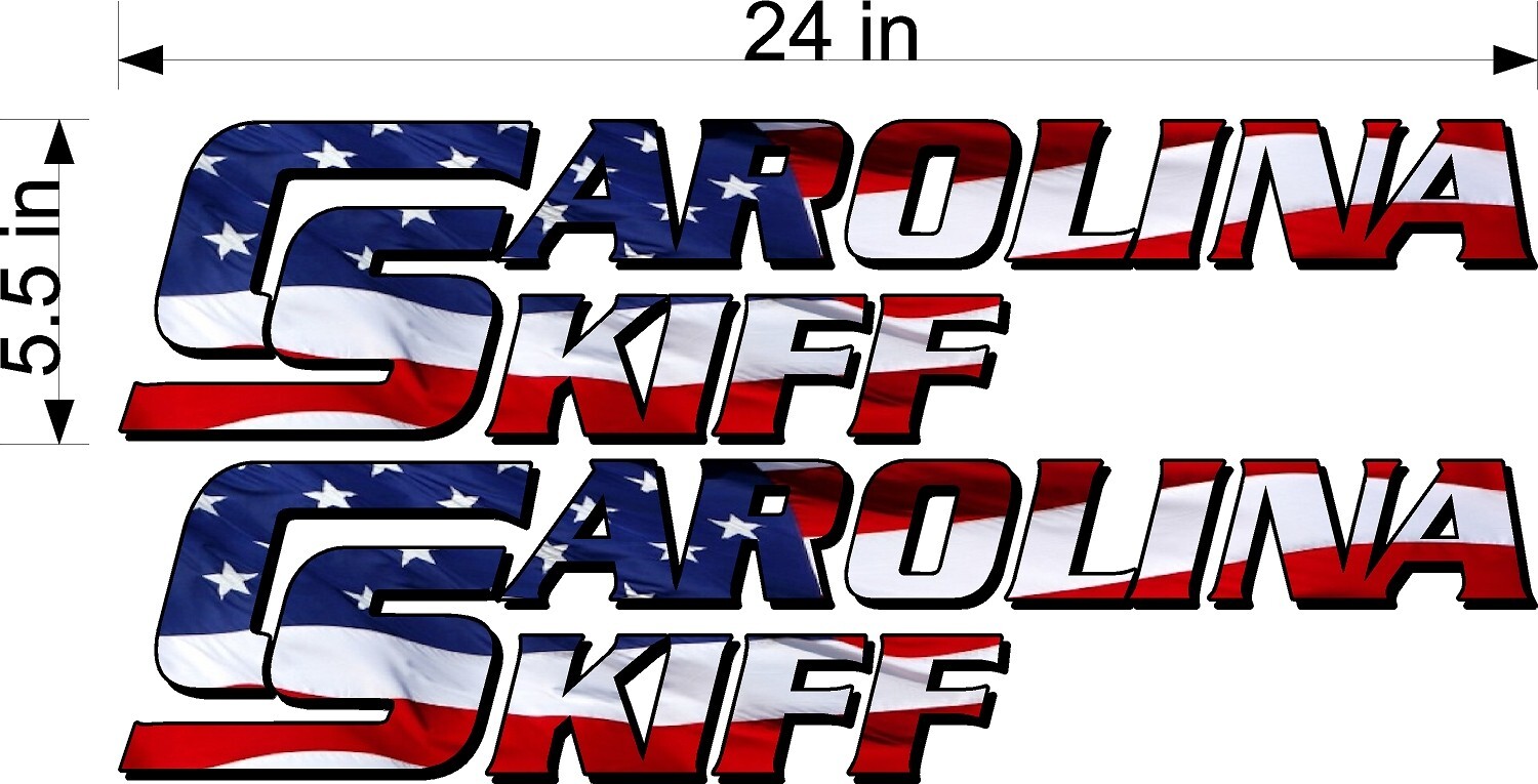 Carolina Skiff Boats USA / 24" PAIR Vinyl Watercraft Fishing  Decal Sticker