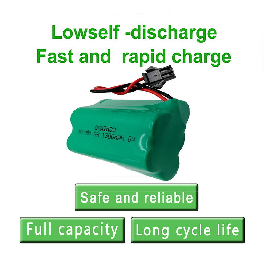 2pcs AA 6V 1300mAh Rechargeable Battery Fit Solar Light Remote Car RC SM2P Plug