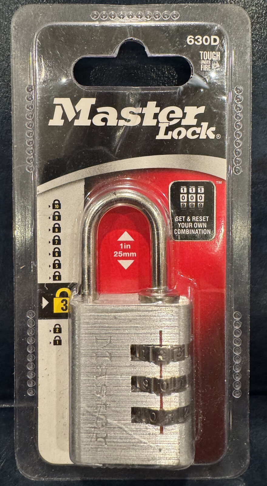 Master Lock Company 630D 1-3/16in. Combination Padlock New In Package