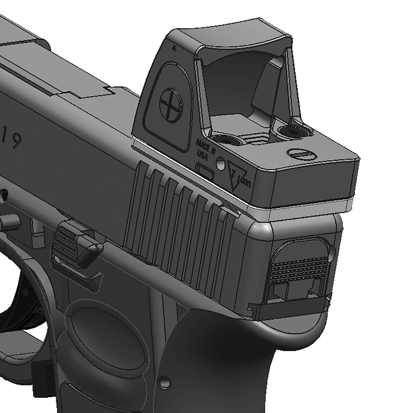 DPP Titanium Rear Sight Dovetail Mount Compatible with Glock One Size, Black