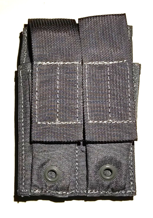 FirstSpear double pistol 2 mag pocket Manatee Grey 6/9 MOLLE Magazine pouch flat