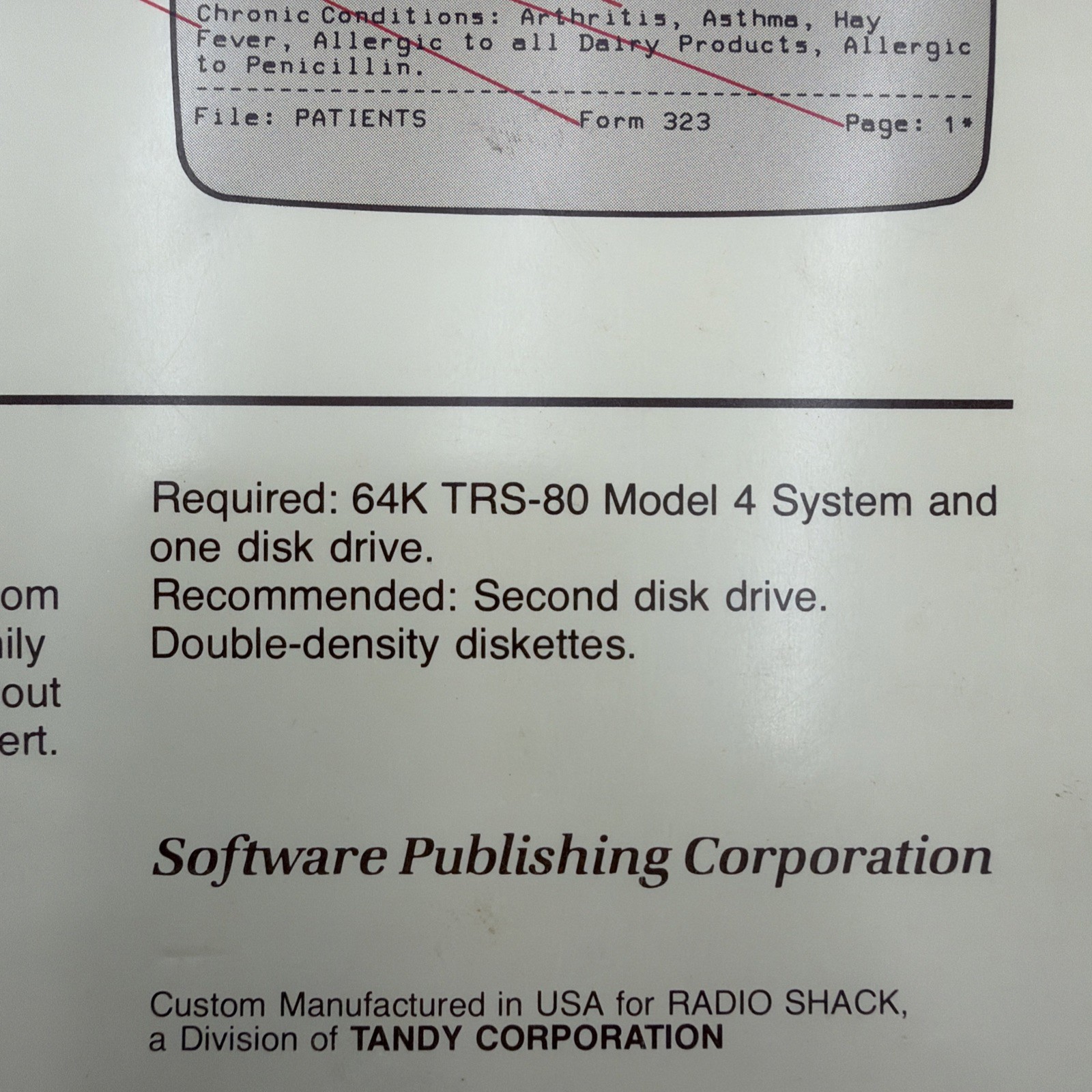 pfs:file TRS-80 Model 4 Software Publishing Corp Disk Tested Working Vintage
