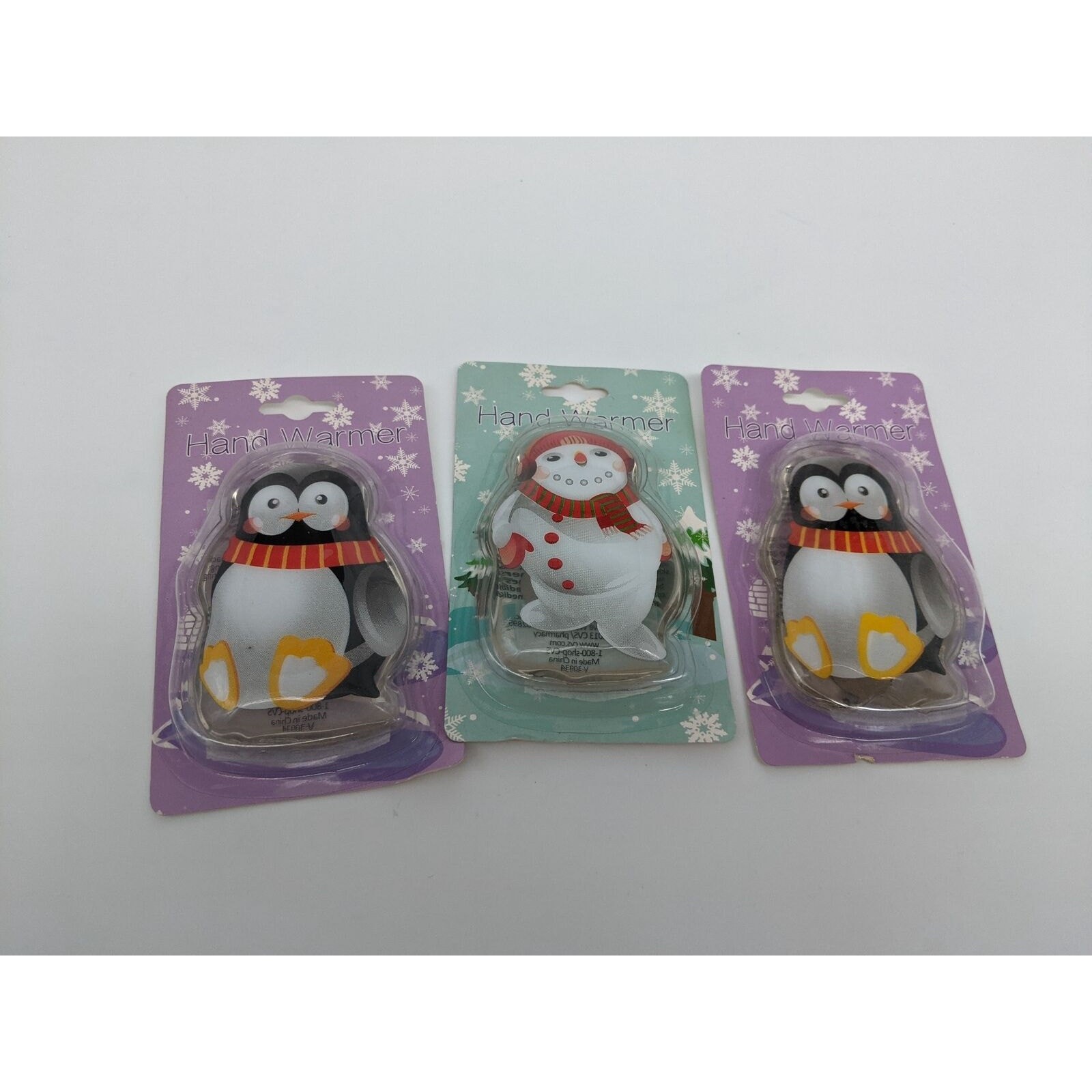 Penguin and Snowman Hand Warmer 3 Pack