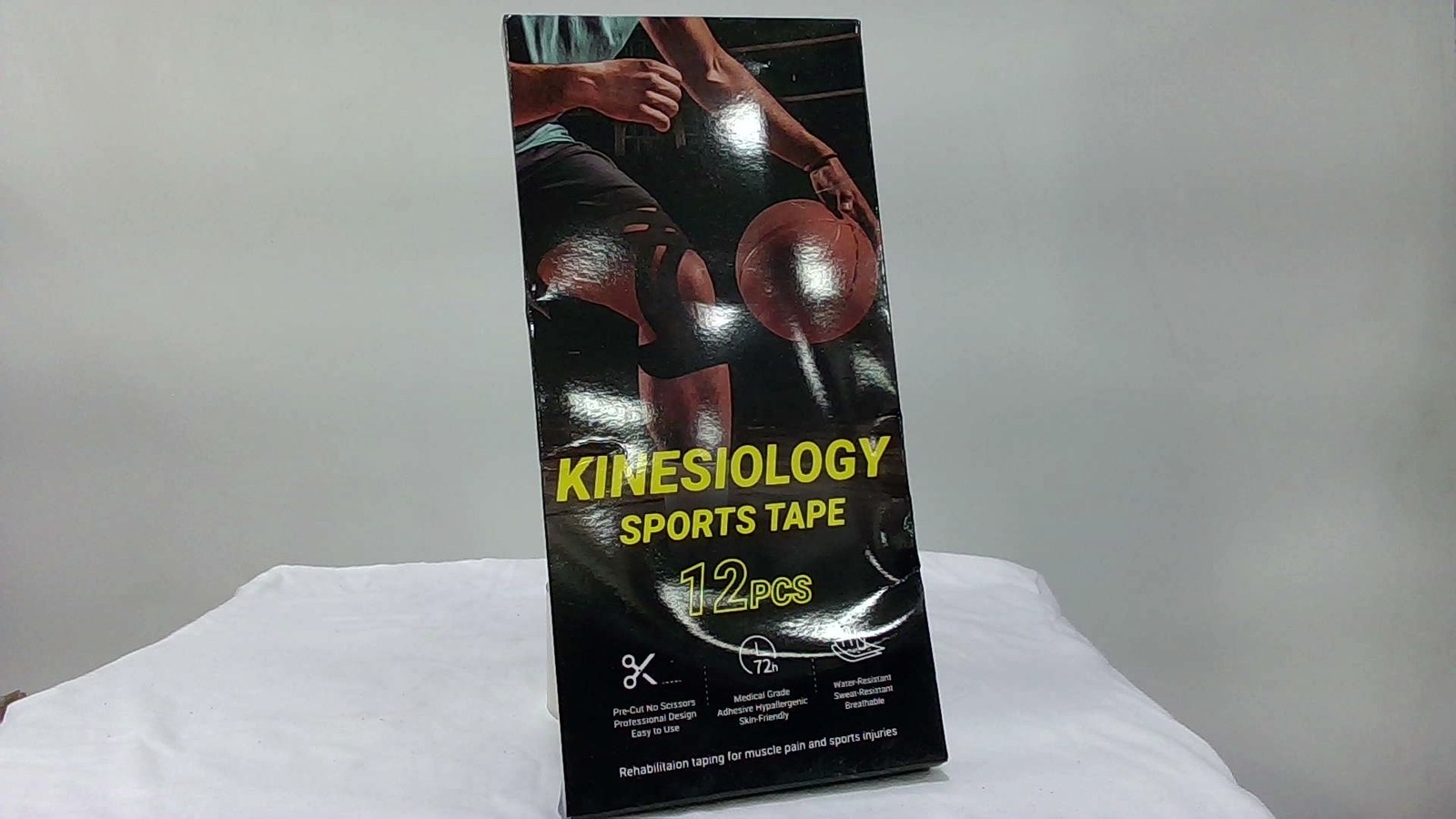 Precut Kinesiology Tape For Knees Black Knee Tape For Knee Pain Relief Pre C...