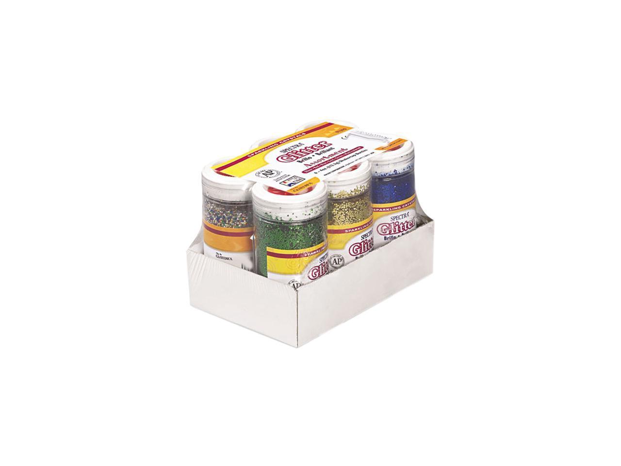 Spectra Glitter, .04 Hexagon Crystals, Assorted, 4 Oz Shaker-Top Jar,
