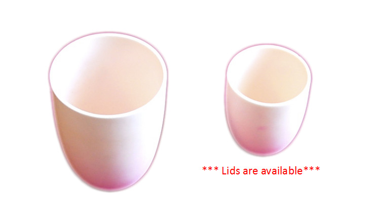 High Form 100 ml Alumina (99.3%) Crucible with Lid