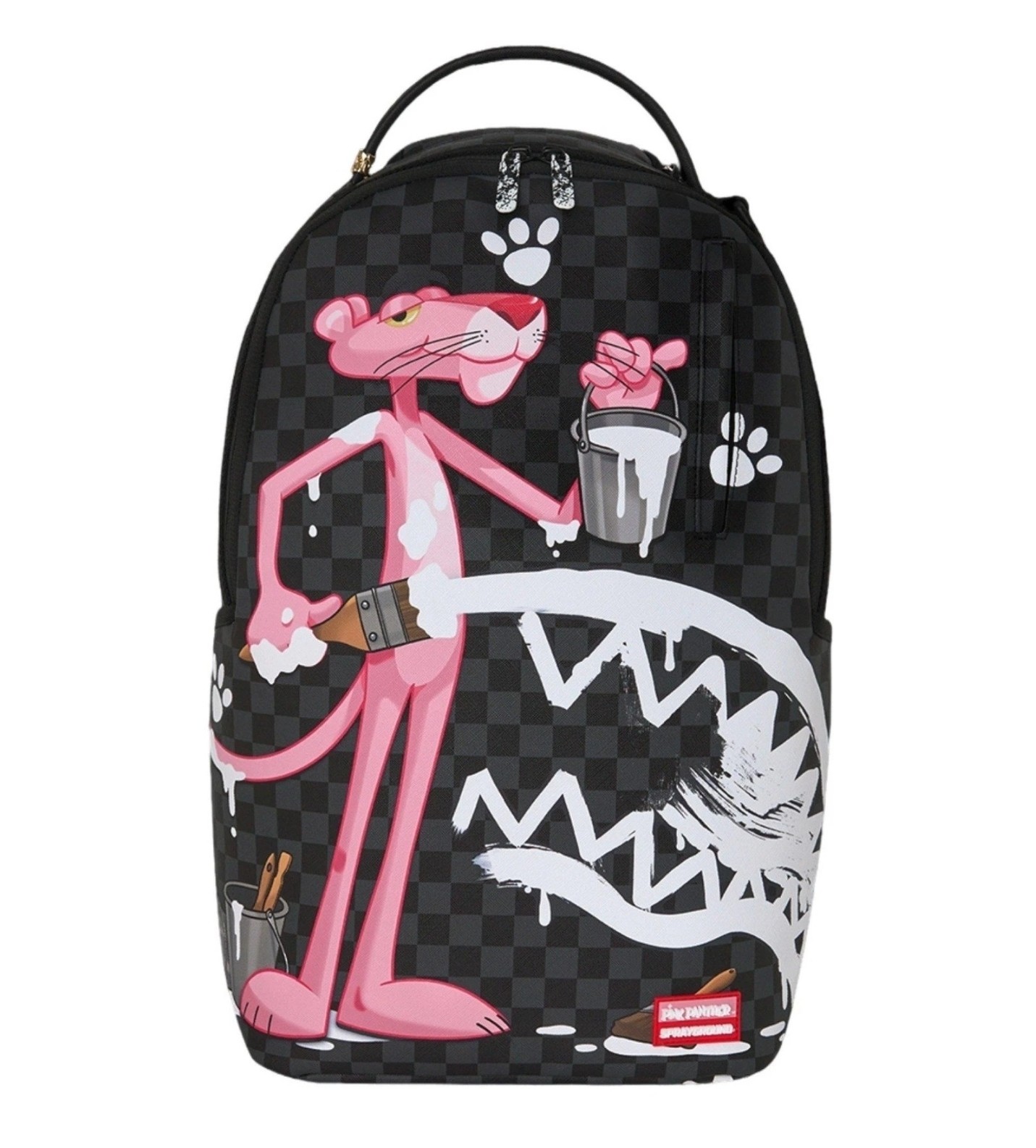 🔥Sprayground Pink Panther Painting Backpack New Bookbag Large School Travel Bag