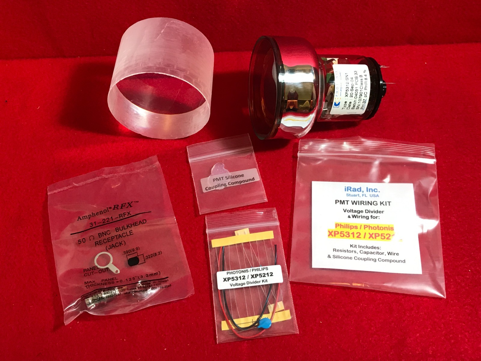 3" Scintillation Detector BASIC KIT Includes PMT Scintillator Electronics & BNC