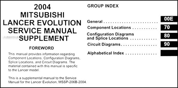 2004 Mitsubishi Lancer Evolution Wiring Diagram Manual Electrical Schematic Book