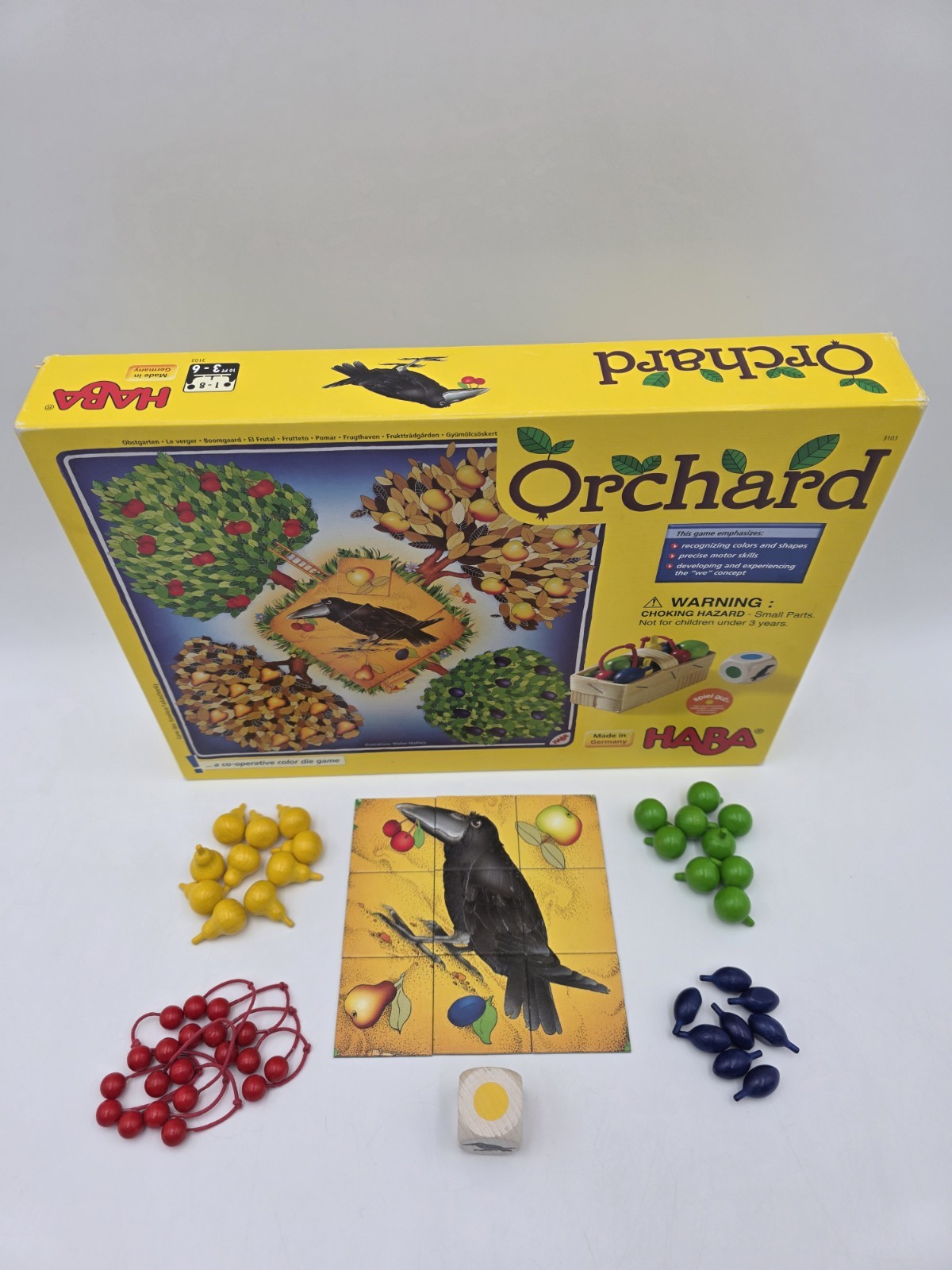 HABA Orchard Board Game Replacement Pieces Parts Wooden Fruit Die Puzzle Pieces